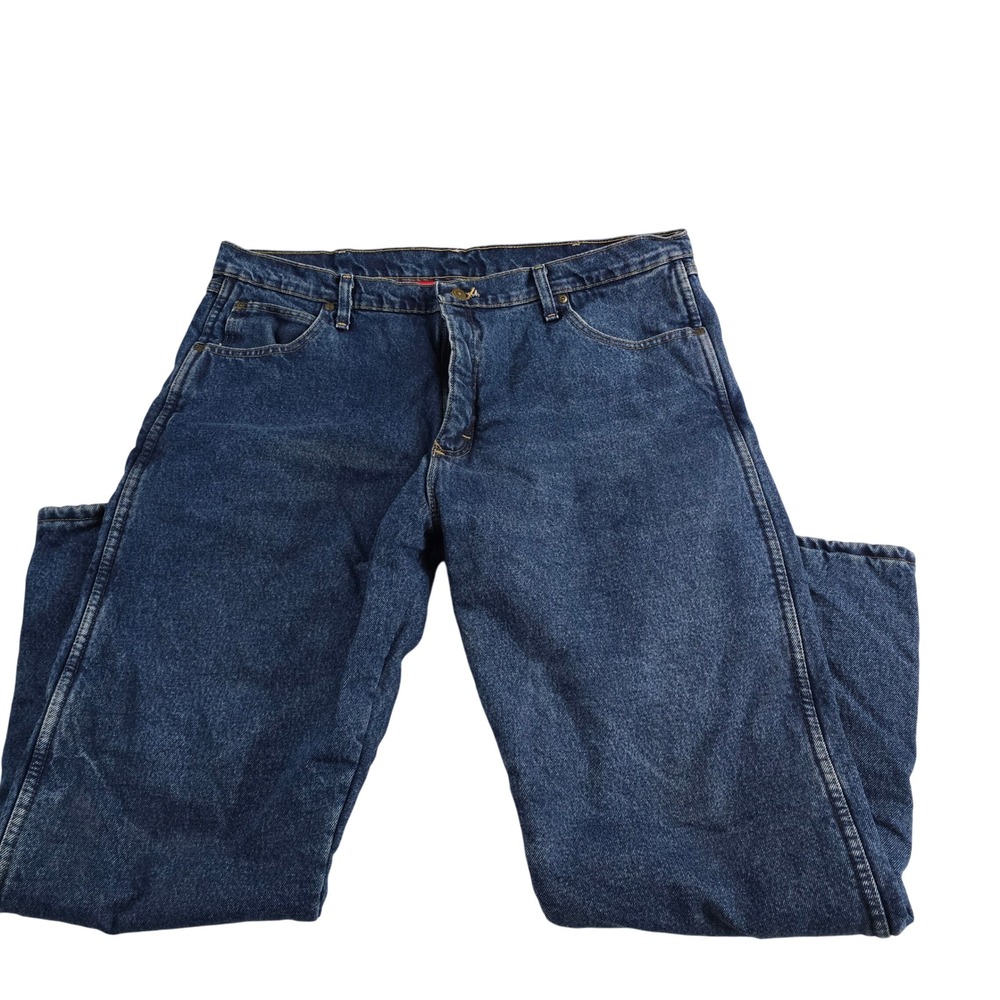 Wrangler Men's 40x30 Fleece Lined Jeans Relaxed‎ Fit Work Utility Pants Blue